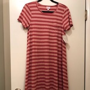 Lularoe Carly, M, pink stripes, BNWT